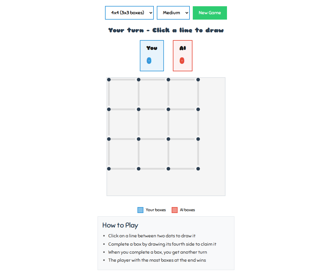 Dots and Boxes Game - Connect the Dots - Free Online Puzzle Game