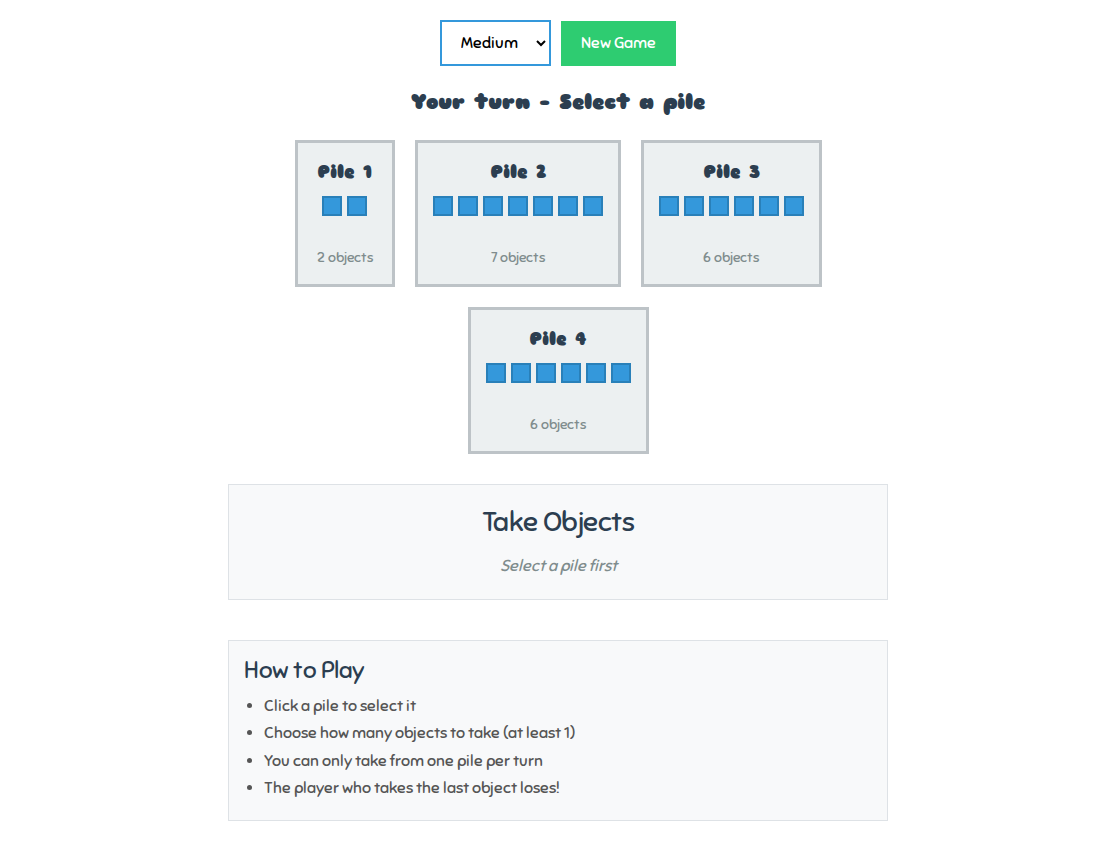 Nim Game - Strategic Object Removal - Free Online Puzzle Game