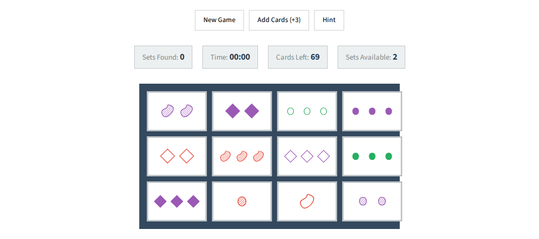 Set Game - Find Matching Card Sets - Free Online Puzzle Game